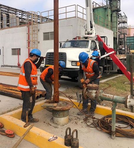 Perforación de pozo de agua tubular en pampas